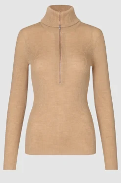 Clearance Abida Knit T-Neck Kvinde Strik Og Cardigans