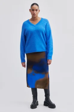 Hot Brook Knit Oversize V-Neck Kvinde Strik Og Cardigans