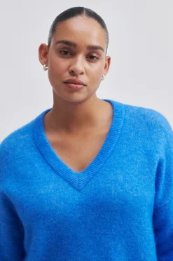 Hot Brook Knit Oversize V-Neck Kvinde Strik Og Cardigans