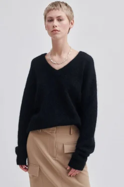 Best Brook Knit Oversize V-Neck Kvinde Strik Og Cardigans