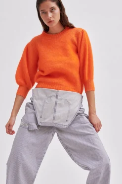 Best Brooky Knit Puff Ss Kvinde Strik Og Cardigans
