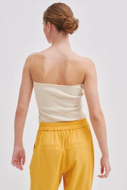 Hot Como Knit Strapless Top Kvinde Toppe Og T-Shirts