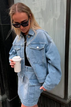 Sale Dustine Jacket Kvinde Denim