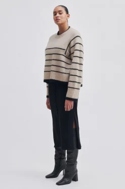 New Laila Knit O-Neck Kvinde Strik Og Cardigans