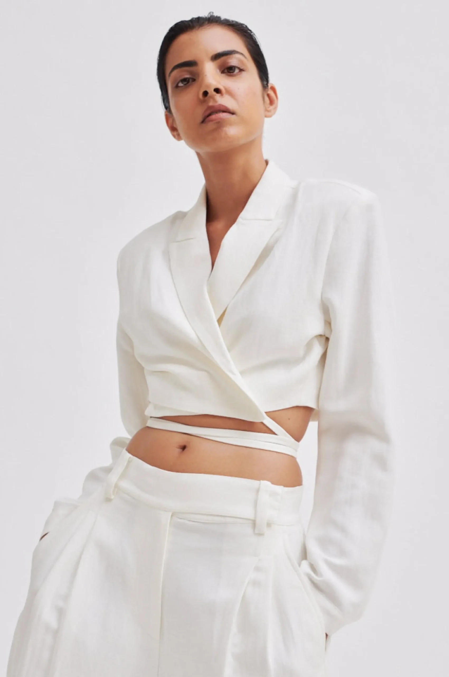Online Lino Cropped Blazer Kvinde Blazere