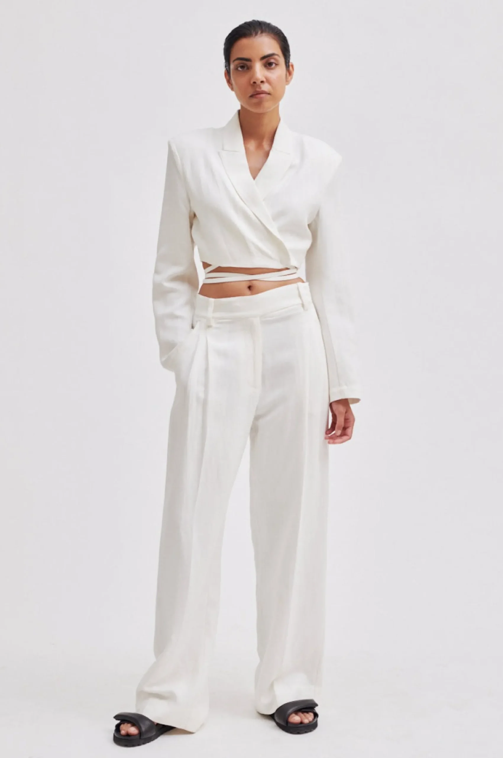 Online Lino Cropped Blazer Kvinde Blazere