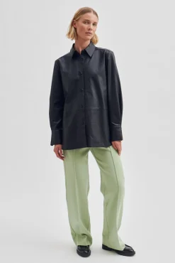 Best Lito Leather Shirt Kvinde Skjorter Og Bluser