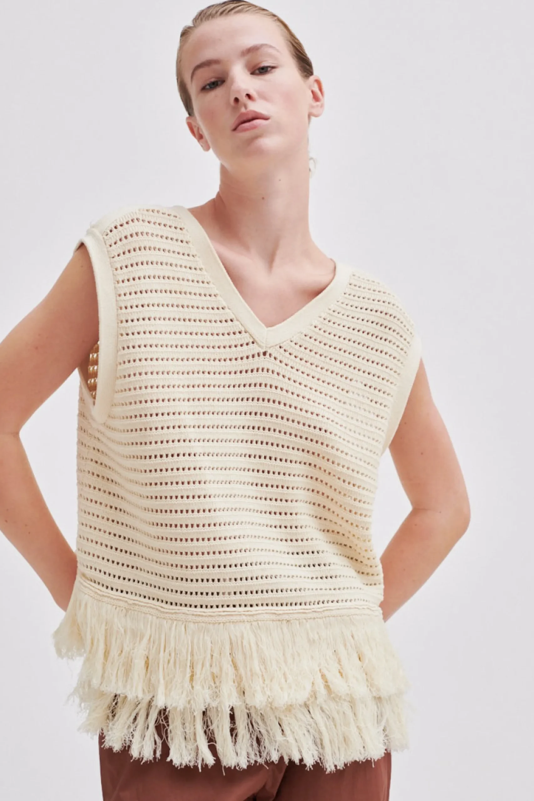 Mantova Knit V-Neck Kvinde Strik Og Cardigans