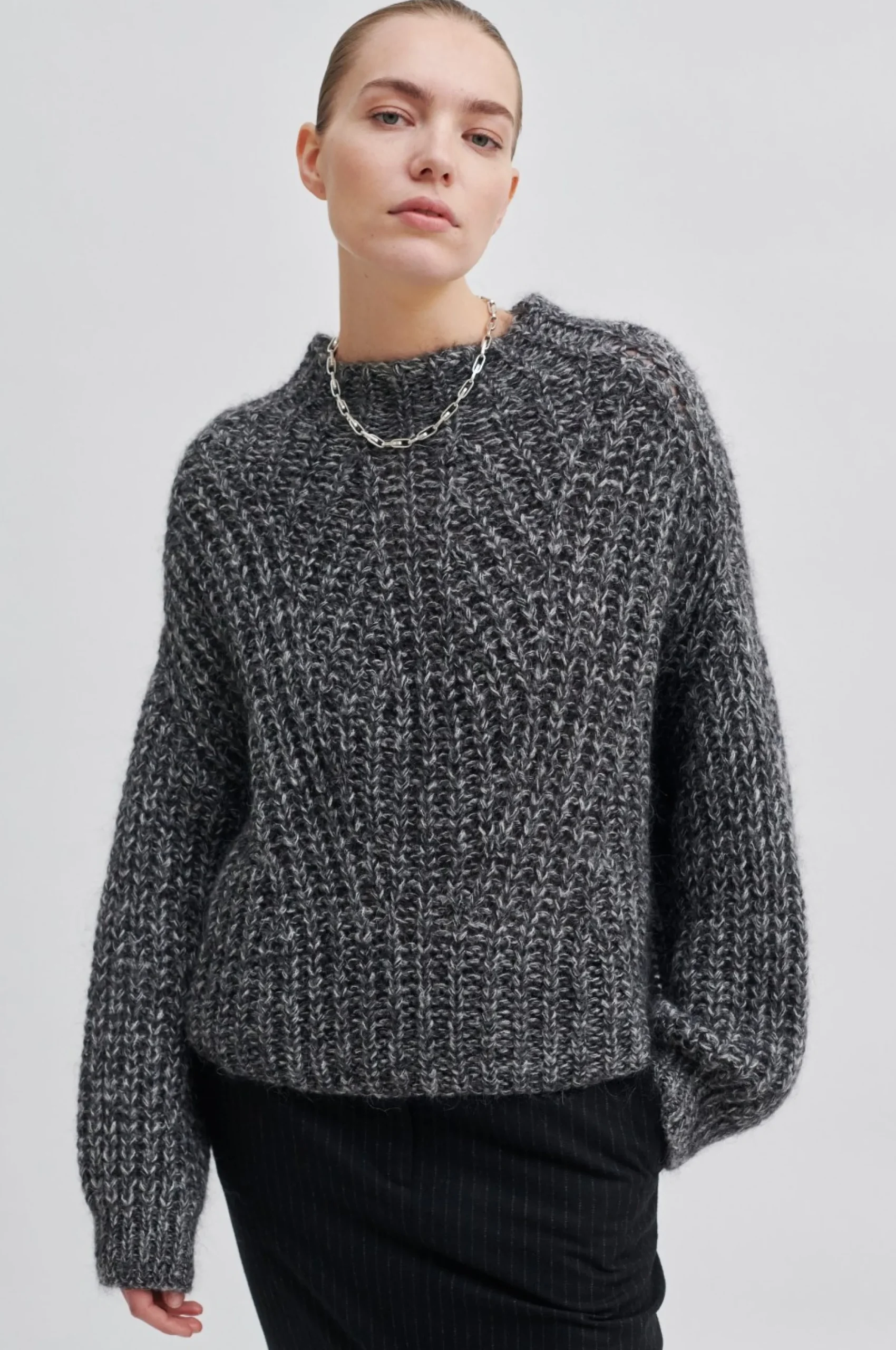 Hot Olia Knit T-Neck Kvinde Strik Og Cardigans