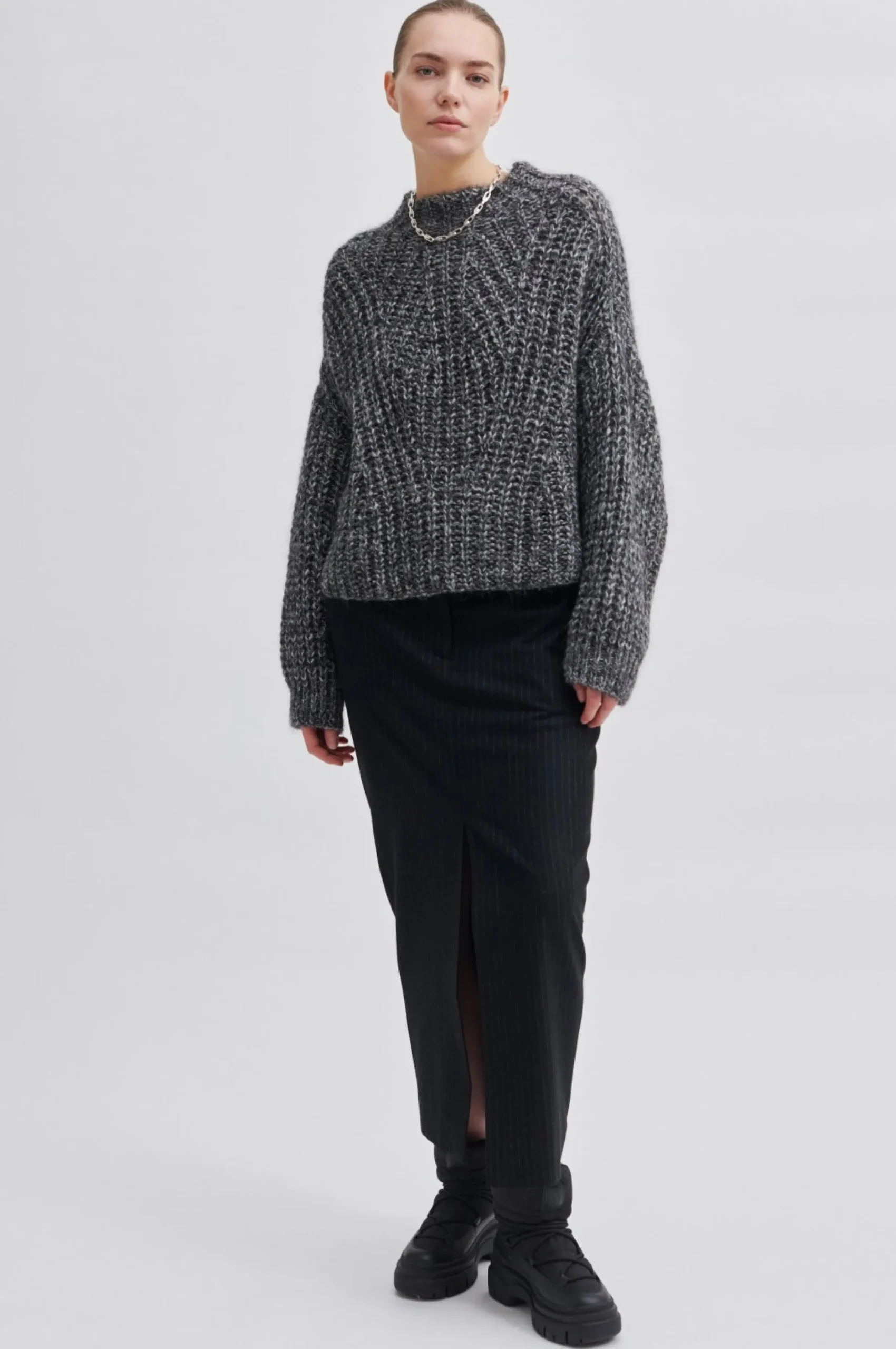 Hot Olia Knit T-Neck Kvinde Strik Og Cardigans