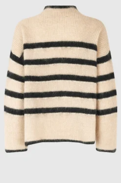 Online Ovala Knit T-Neck Kvinde Strik Og Cardigans