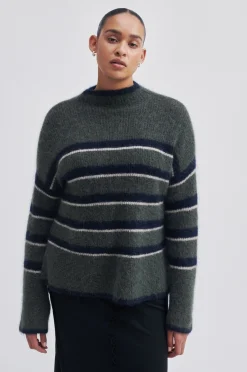 Ovala Knit T-Neck Kvinde Strik Og Cardigans