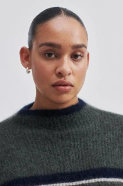 Ovala Knit T-Neck Kvinde Strik Og Cardigans