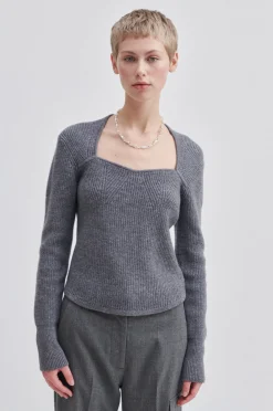 Outlet Palula Knit Open Neck Kvinde Strik Og Cardigans