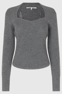 Outlet Palula Knit Open Neck Kvinde Strik Og Cardigans