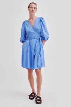 Clearance Ricamo Wrap Dress Kvinde Kjoler