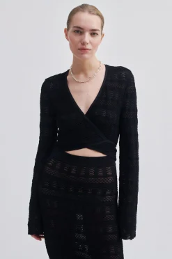 New Vanessa Knit Wrap Blouse Kvinde Strik Og Cardigans